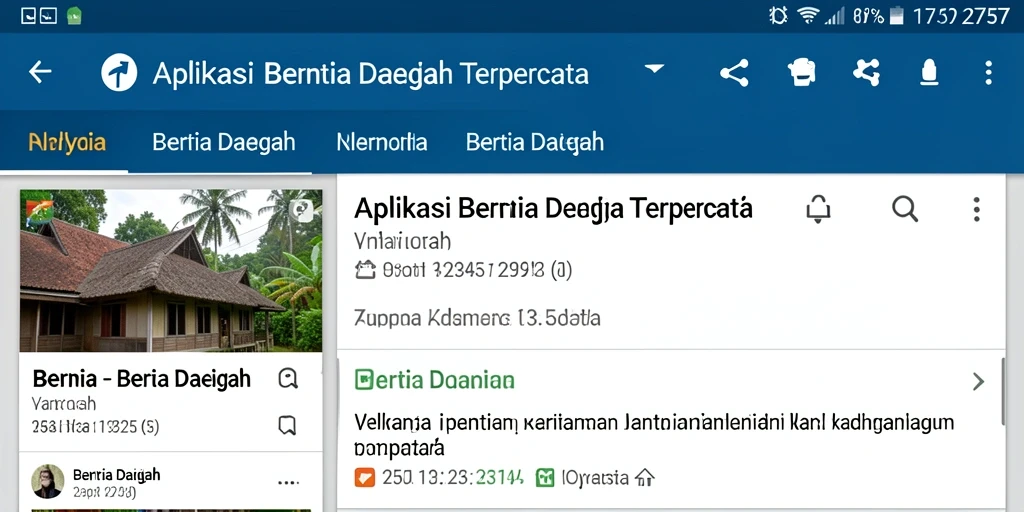 Tampilan antarmuka aplikasi Berita Daerah 2757 yang informatif