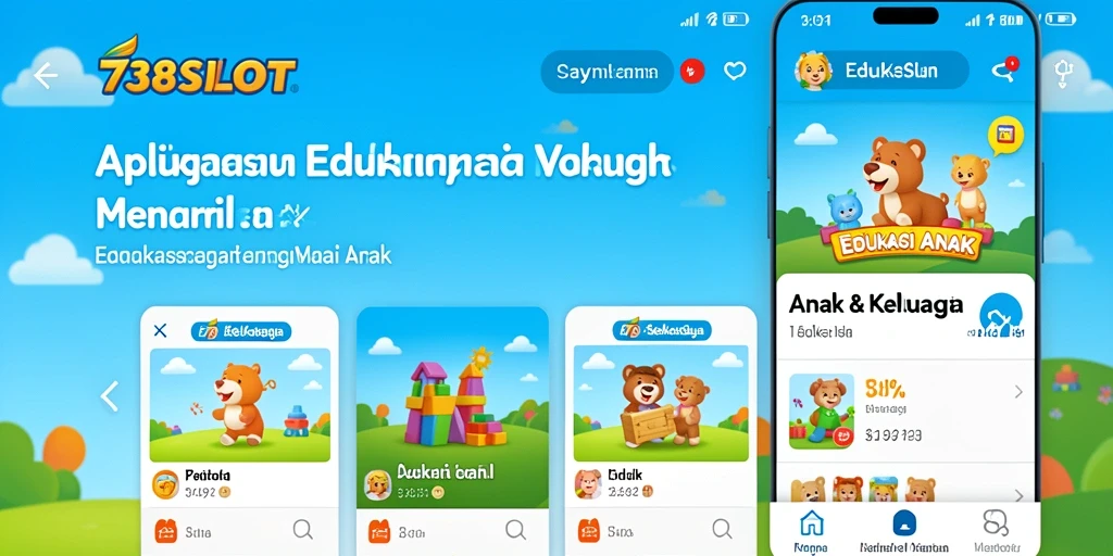 Tampilan antarmuka pengguna aplikasi Edukasi Anak 738SLOT.