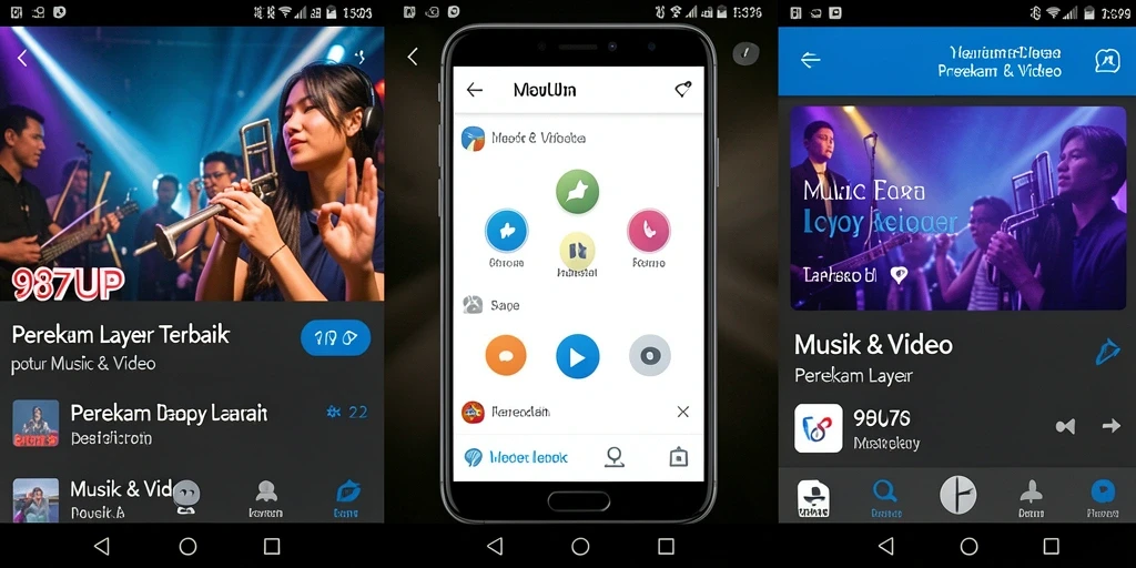 Tampilan antarmuka aplikasi Perekam Layar 987UP yang user-friendly.