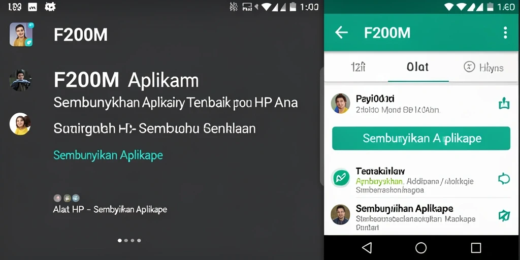 Tampilan antarmuka F200M untuk menyembunyikan aplikasi.