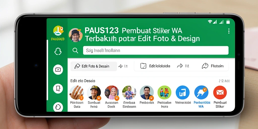 Tampilan antarmuka PAUS123 yang sederhana dan fungsional untuk membuat stiker WA.